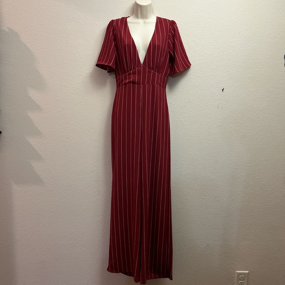 SOLD OUT Red Emory Park Short Sleeve Jumpsuit in size small!